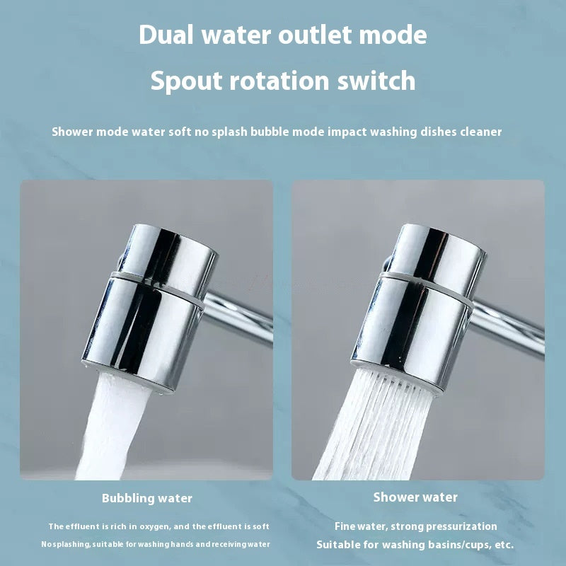 Internet Celebrity Mechanical Arm Universal Faucet Copper Single Mode Dual Mode Water Outlet Multifunctional Extension