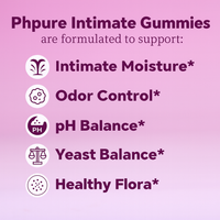 PhPure Juicy Feminine Probiotics Gummies- All in One Solution with Slippery Elm and Prebiotics&Lactobacillus Probiotic Blend for Women’s pH Balance and Dryness - Hawaiian Pineapple Gummies 60 Count probiotics women