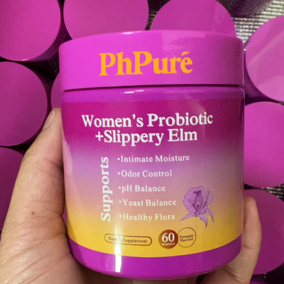 PhPure Juicy Feminine Probiotics Gummies- All in One Solution with Slippery Elm and Prebiotics&Lactobacillus Probiotic Blend for Women’s pH Balance and Dryness - Hawaiian Pineapple Gummies 60 Count probiotics women